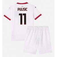 Stroje piłkarskie AC Milan Christian Pulisic #11 Koszulka Wyjazdowej dla dzieci 2024-25 Krótki Rękaw (+ szorty)